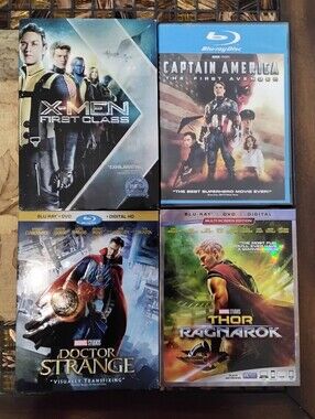 Marvel & X-Men Superhero Blu-ray + DVD 4-Movie Bundle Lot - 3 Slipcovers